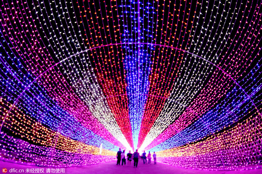 LED lights shine in Zhangjiakou