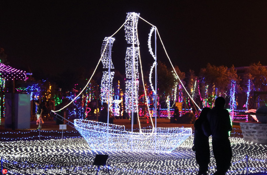 LED lights shine in Zhangjiakou