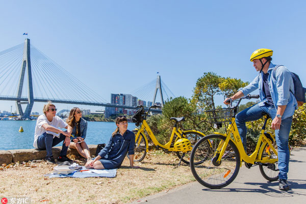 Chinese bike-sharing company Ofo lands in Sydney