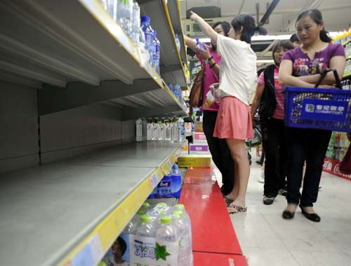 Pollution leads to run on bottled water