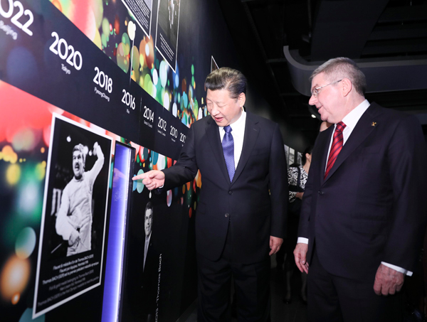 President Xi visits Olympic Museum in Lausanne