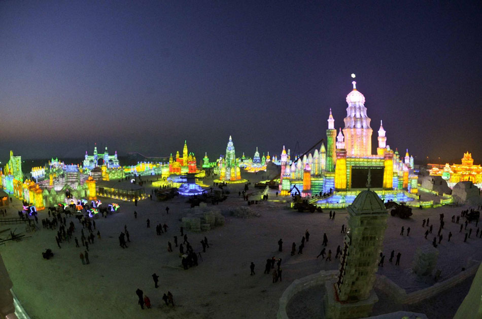 Playing at Ice and Snow World in Harbin