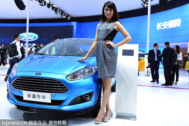 Models at Guangzhou auto show