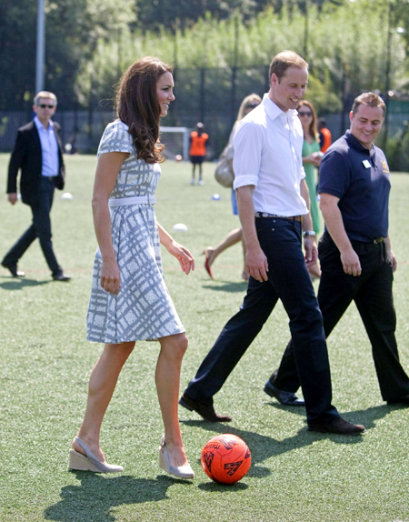 Prince William tries out his football skills