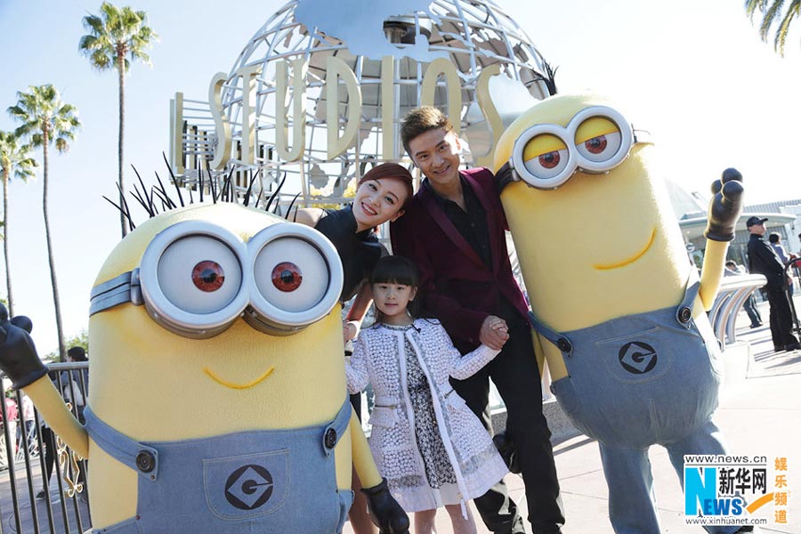 Tian Liang takes daughter to Hollywood