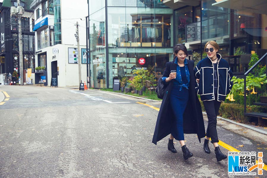 Actress Gao Yuanyuan on the streets of Seoul