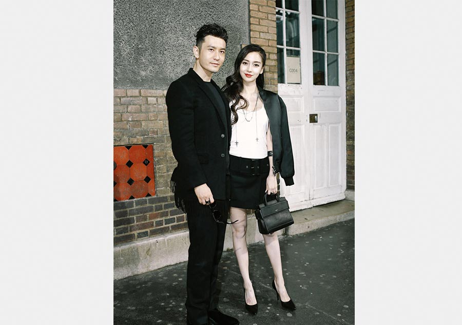 Huang Xiaoming and Angelababy spotted in Paris