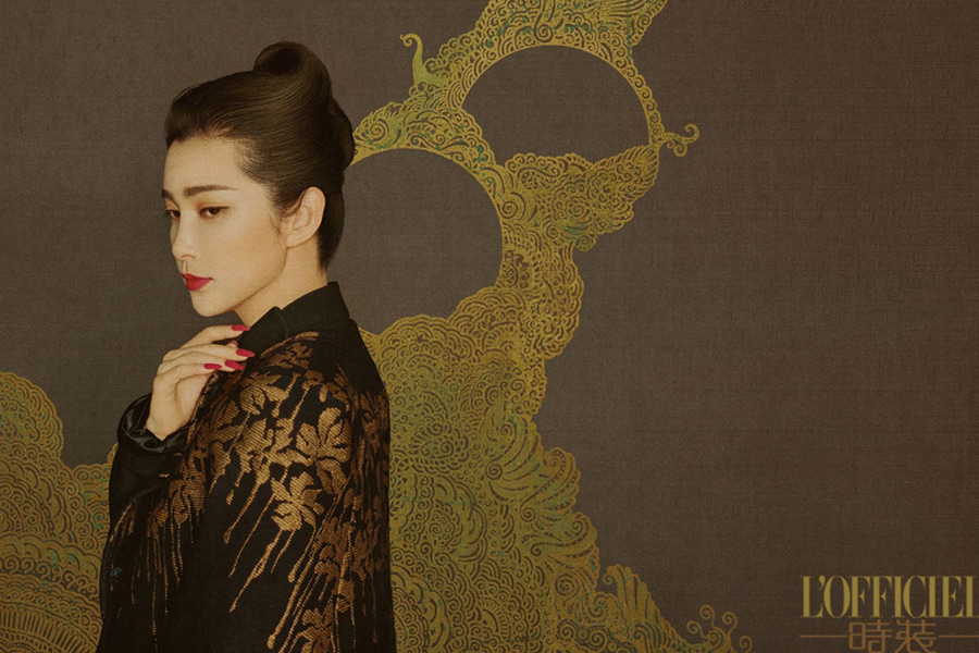 Female celebrities featured in Chinese-style fashion photos