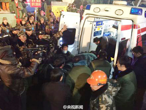 Rescue work at the collapsed gypsum mine in East China