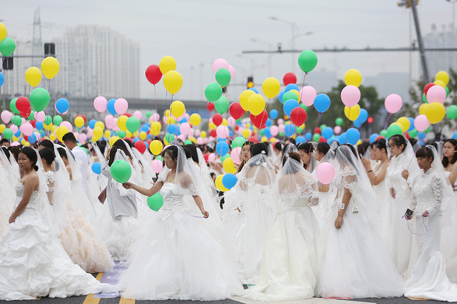 Here come the brides