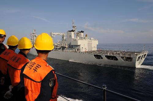 Chinese Navy on 5th escort mission in Aden Gulf finishes 1st replenishment