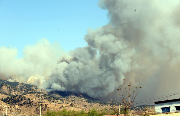 Mountain fire breaks out in E China