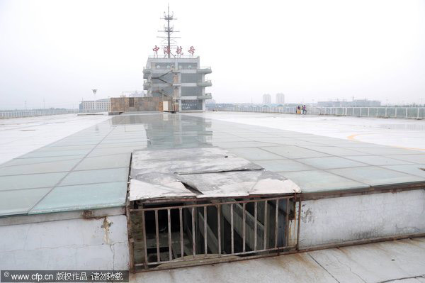 Aircraft carrier replica model scuttled