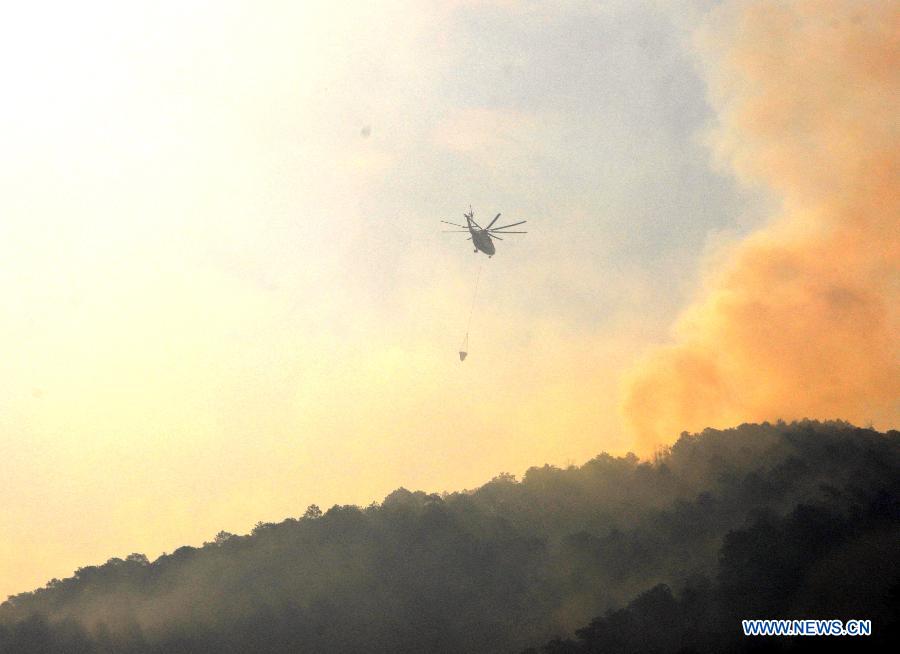 Forest fire breaks out in Sichuan, SW China