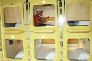 Capsule hotel draws guests