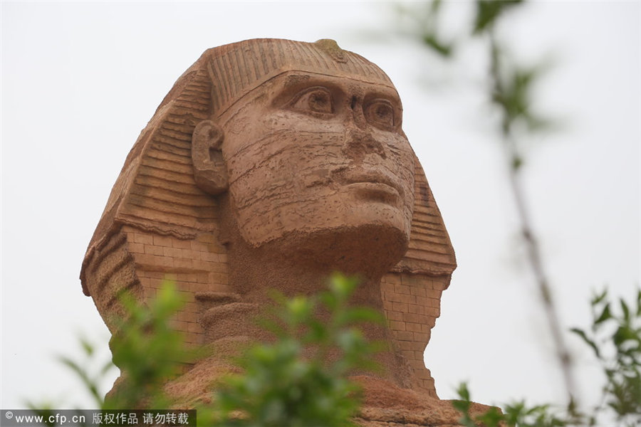 'Egyptian sphinx' built for film shoot in North China