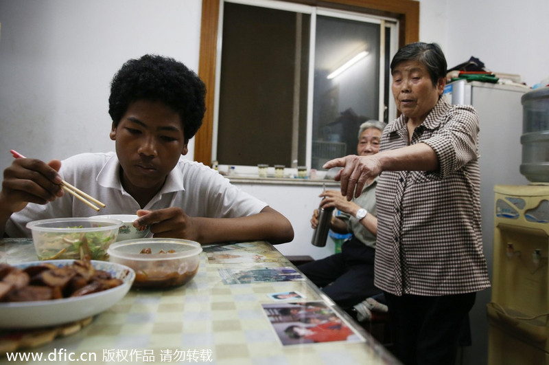 Shanghai woman and her black grandson