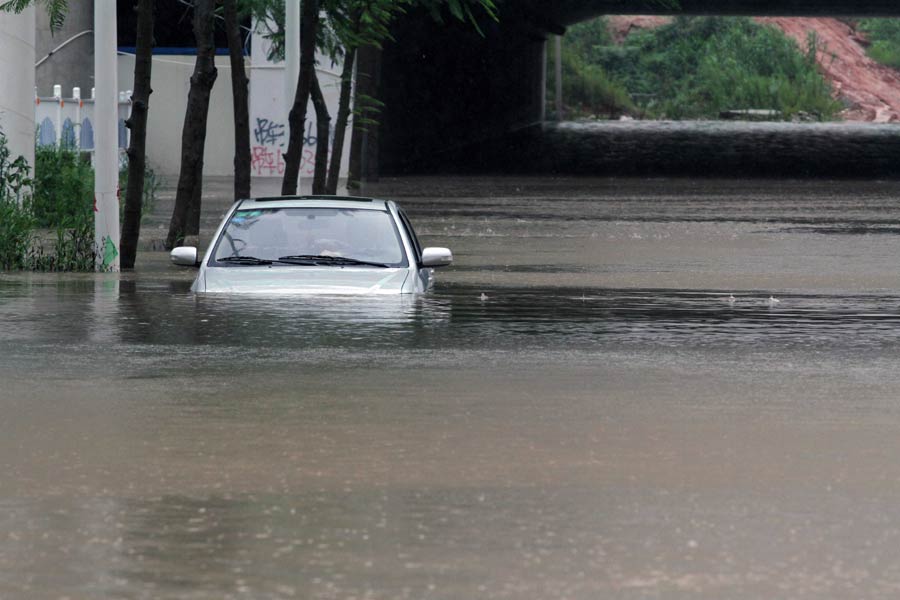 Xiamen city in East China flooded