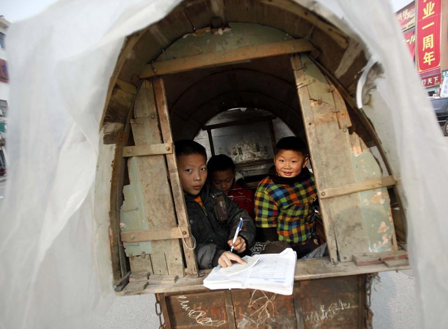 Weird 'school buses' across China