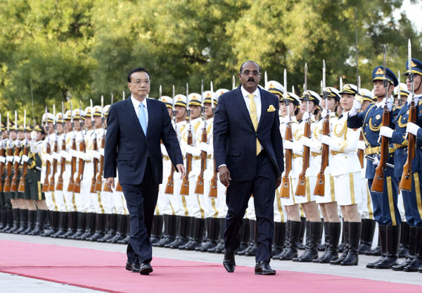 Premier Li holds welcome ceremony for Antigua and Barbuda PM