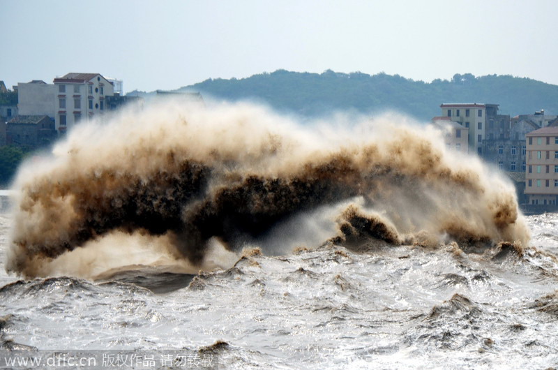 Typhoon Vongfong brings high waves to China's coastal provinces