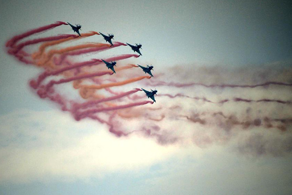 Bayi Aerobatic Team performs at Zhuhai air show