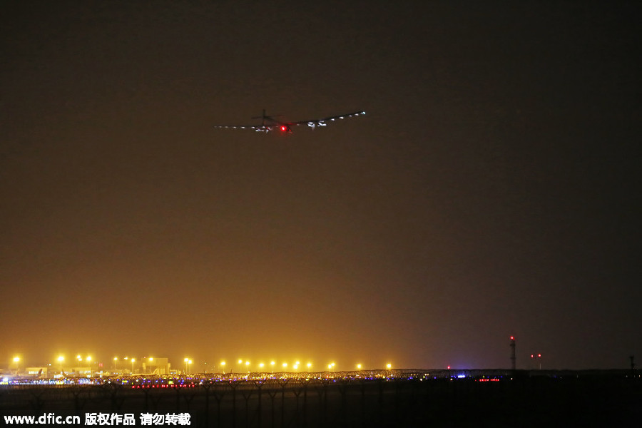 First round-world solar flight stops in China