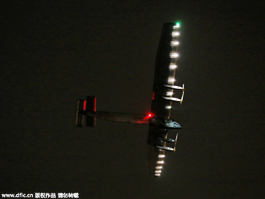 First round-world solar flight stops in China