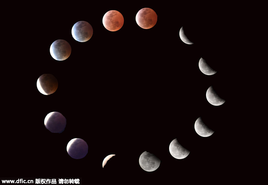 Lunar eclipse turns the moon 'blood red'