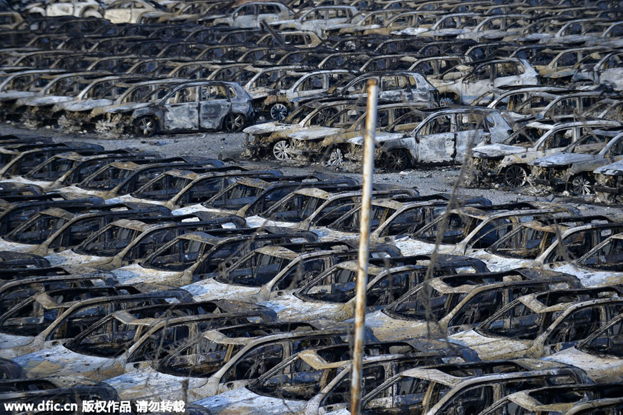 Before and after photos of Tianjin Port