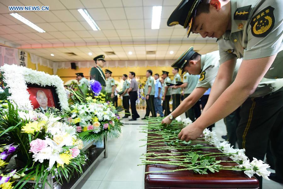 Farewell ceremony held for sacrificed firefighter in Tianjin blast