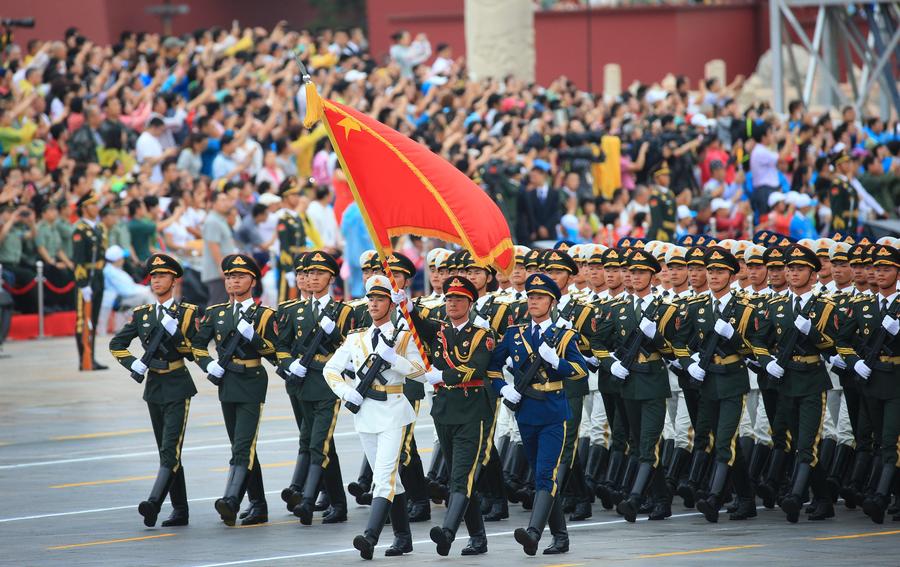 Getting in step for V-Day parade