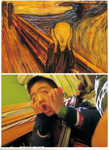 Chinese pupils reenact classic oil paintings