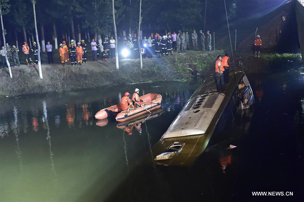 Bus rushes out of expressway in North China, 26 killed