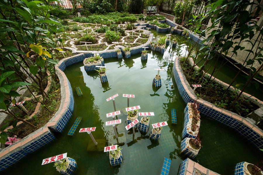 A retired teacher builds a miniature China map on his balcony