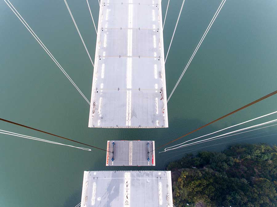 Longest suspension bridge achieves milestone