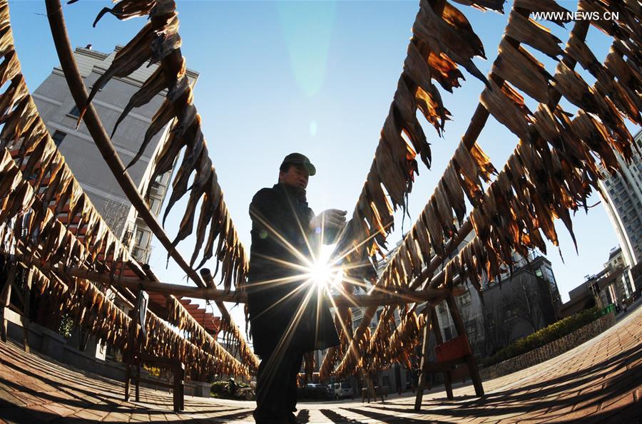 Fish dehydrated to greet upcoming Spring Festival in E China