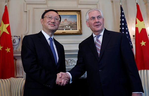 Yang, Tillerson reaffirm need for constructive ties