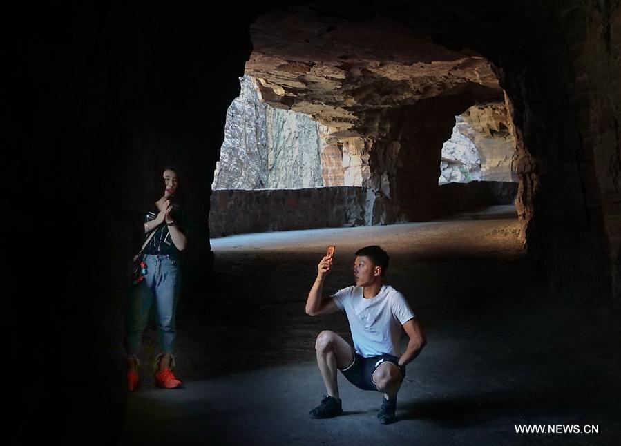 Miraculous road at Guoliang cliff corridor in Henan