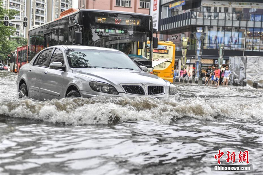 Rainstorm leaves city flooded