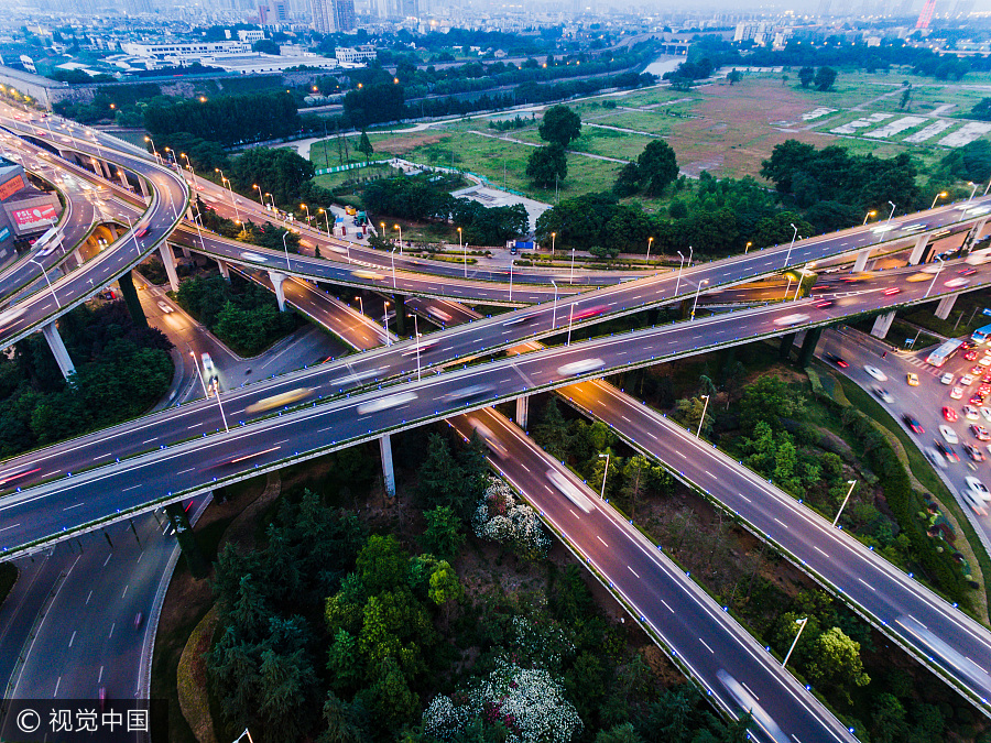 Nanjing overpass an impressive sight from the air