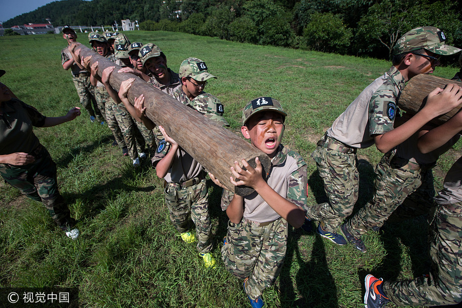 Student toughened up in military training