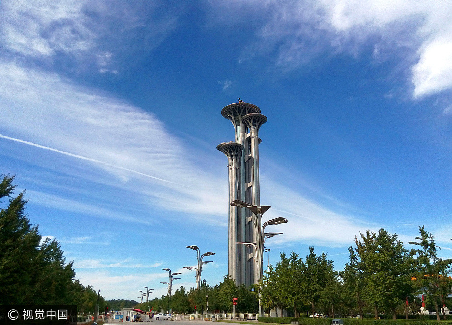 Different shades of Beijing sky: Blue to violet