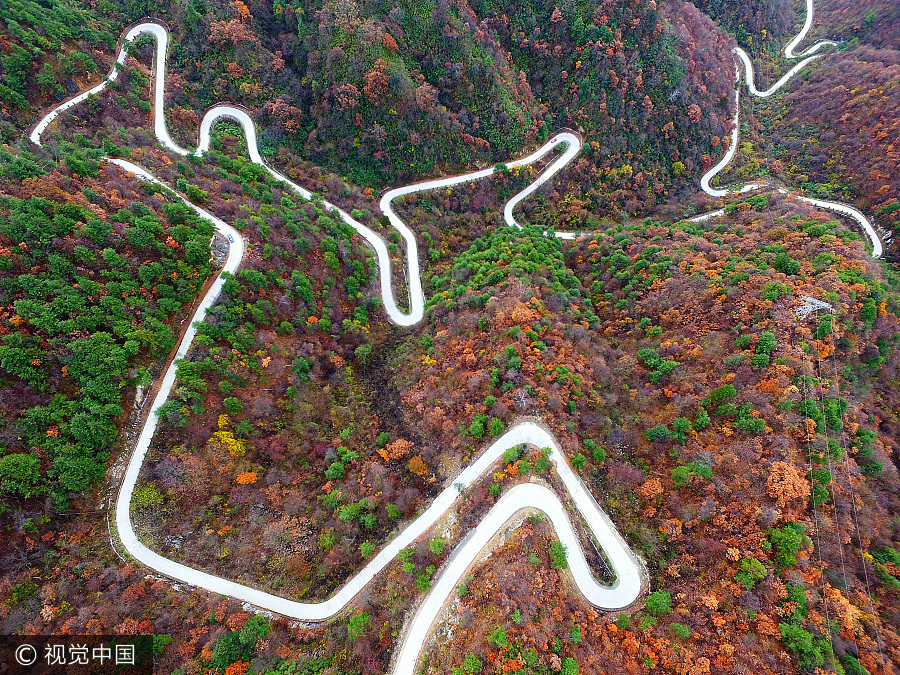 Stunning winding roads of China