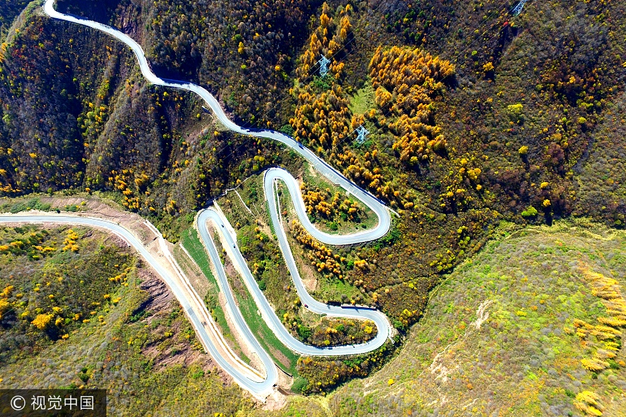 Stunning winding roads of China