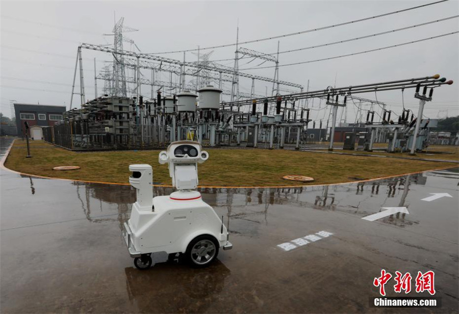 Robot, drone patrol high-voltage substation in Chongqing