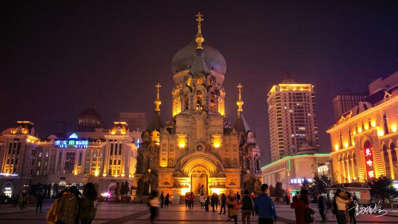 Night views of Harbin through the lens