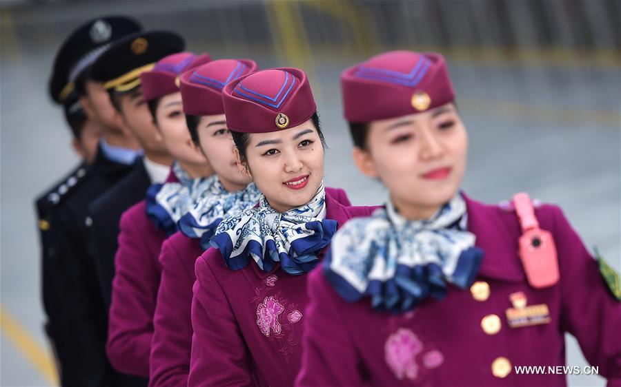 Crew members of high-speed trains linking Xi'an, Chengdu