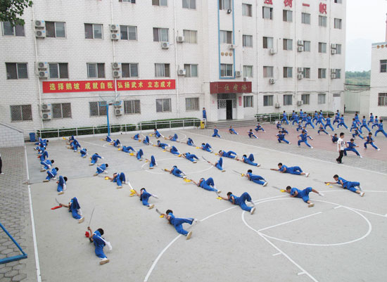 Martial arts show staged at Shaolin Epo Wushu College