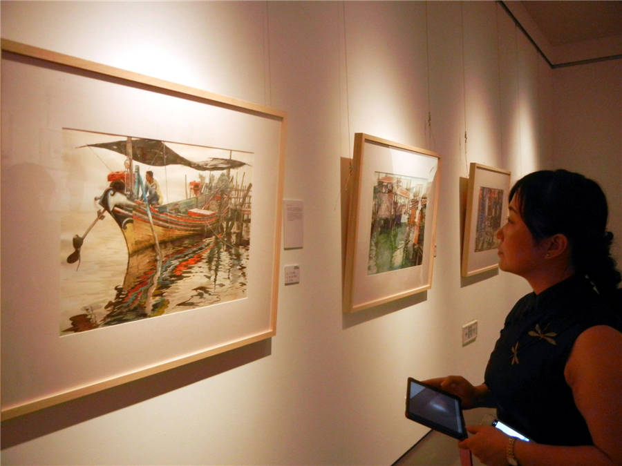 Renowned watercolor paintings visit Suzhou